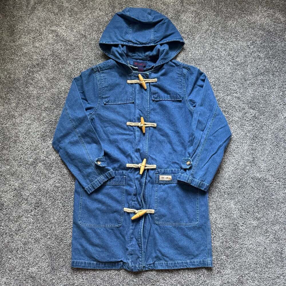 Denim & Co. Women's Small Hooded Denim Toggle Coat
